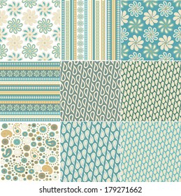 Set of seamless paisley patterns