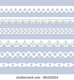 set of seamless paper laces for scrapbook
