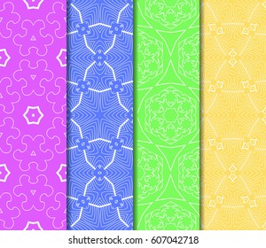 set of seamless pattern. abstract floral ornament. vector illustration. For design, wallpaper, background fills, card, banner. Multicolor set of seamless pattern. abstract floral ornament. vector illustration. For design, wallpaper, background fills, card, banner. Multicolor