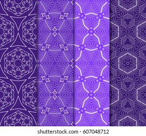 set of seamless pattern. abstract floral ornament. vector illustration. For design, wallpaper, background fills, card, banner. Multicolor