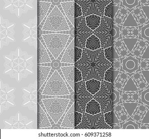 set of seamless pattern. abstract floral ornament. vector illustration. For design, wallpaper, background fills, card, banner. Multicolor