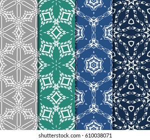 set of seamless pattern. abstract floral ornament. vector illustration. For design, wallpaper, background fills, card, banner. Multicolor