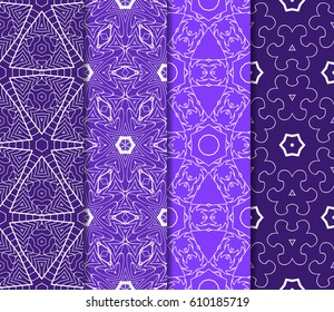 set of seamless pattern. abstract floral ornament. vector illustration. For design, wallpaper, background fills, card, banner. Multicolor