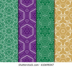set of seamless pattern. abstract floral ornament. vector illustration. For design, wallpaper, background fills, card, banner. Multicolor