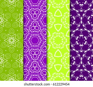 set of seamless pattern. abstract floral ornament. vector illustration. For design, wallpaper, background fills, card, banner. Multicolor