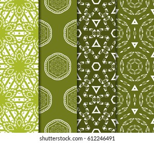 set of seamless pattern. abstract floral ornament. vector illustration. For design, wallpaper, background fills, card, banner. Multicolor