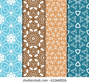 set of seamless pattern. abstract floral ornament. vector illustration. For design, wallpaper, background fills, card, banner. Multicolor