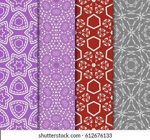 set of seamless pattern. abstract floral ornament. vector illustration. For design, wallpaper, background fills, card, banner. Multicolor