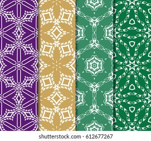 set of seamless pattern. abstract floral ornament. vector illustration. For design, wallpaper, background fills, card, banner. Multicolor