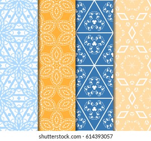 set of seamless pattern. abstract floral ornament. vector illustration. For design, wallpaper, background fills, card, banner. Multicolor
