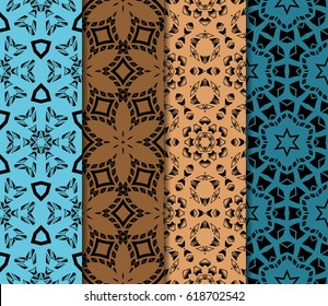 set of seamless pattern. abstract floral ornament. vector illustration. For design, wallpaper, background fills, card, banner. Multicolor
