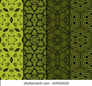 set of seamless pattern. abstract floral ornament. vector illustration. For design, wallpaper, background fills, card, banner. Multicolor
