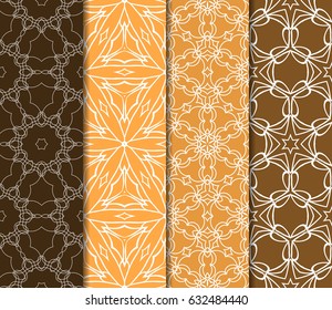 set of seamless pattern. abstract floral ornament. vector illustration. For design, wallpaper, background fills, card, banner. Multicolor