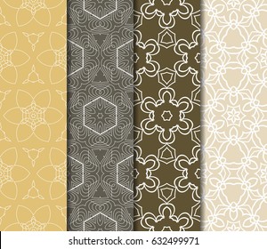 set of seamless pattern. abstract floral ornament. vector illustration. For design, wallpaper, background fills, card, banner. Multicolor