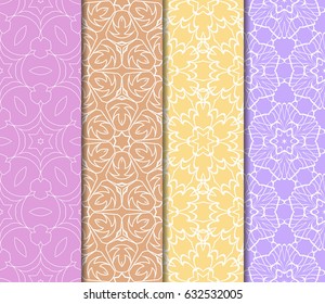 set of seamless pattern. abstract floral ornament. vector illustration. For design, wallpaper, background fills, card, banner. Multicolor