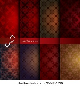 Set of seamless pattern. Abstract pattern.  Seamless  hand-drawn pattern  can be used for textile ornament,  pattern fills, surface textures.  Gorgeous seamless floral background