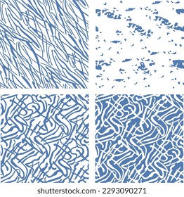 A set of seamless pattern with abstract large lines. Patterns for fabric decoration.
