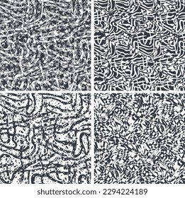 A set of seamless pattern with abstract large lines. Patterns for fabric decoration. The pattern is editable.