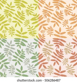Set seamless pattern with autumn leaves. Perfect for wallpaper, gift paper, pattern fills, web page background, autumn greeting cards. 