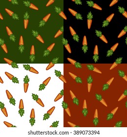 Set seamless pattern carrot in vector