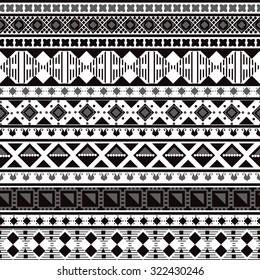 Set of seamless pattern for decoration made of various symmetrical elements. Print for wallpaper, textiles and ceramics. Vector illustration.