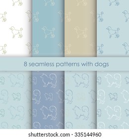 set seamless pattern with dogs