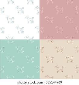 set seamless pattern with dogs