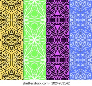 Set of Seamless pattern set. Fashion geometric ornament. Vodern texture. Vector illustration