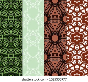 Set of Seamless pattern set. Fashion geometric ornament. Vodern texture. Vector illustration