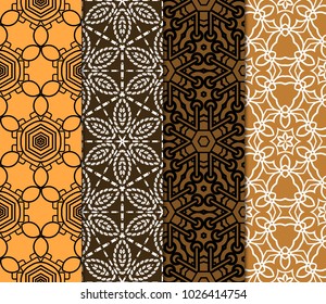 Set of Seamless pattern set. Fashion geometric ornament. Vodern texture. Vector illustration