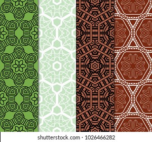 Set of Seamless pattern set. Fashion geometric ornament. Vodern texture. Vector illustration
