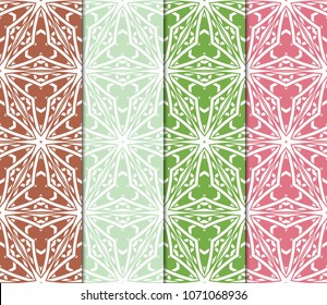 Set of Seamless pattern set. Fashion geometric ornament. Vodern texture. Vector modern illustration.