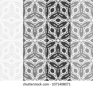 Set of Seamless pattern set. Fashion geometric ornament. Vodern texture. Vector modern illustration.