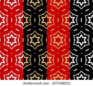 Set of Seamless pattern set. Fashion geometric ornament. Vodern texture. Vector modern illustration.