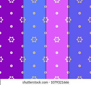 Set of Seamless pattern set. Fashion geometric ornament. Vodern texture. Vector modern illustration.