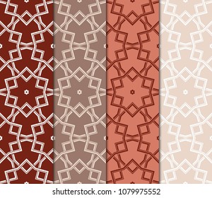 Set of Seamless pattern set. Fashion geometric ornament. Vodern texture. Vector modern illustration.