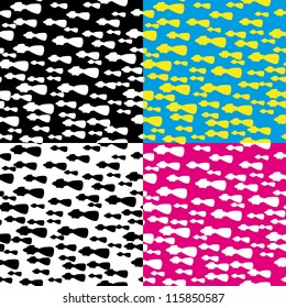 set of seamless pattern with fishes