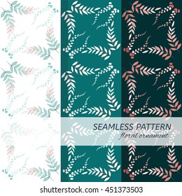 Set of seamless pattern with floral elements.