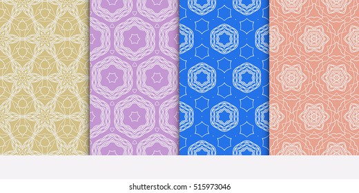set of seamless pattern. floral geometric lace texture for design invitation, wallpaper, fabric. color. Decorative background, tribal ethnic ornament