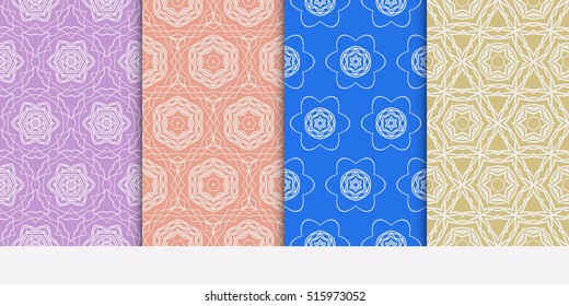 set of seamless pattern. floral geometric lace texture for design invitation, wallpaper, fabric. color. Decorative background, tribal ethnic ornament