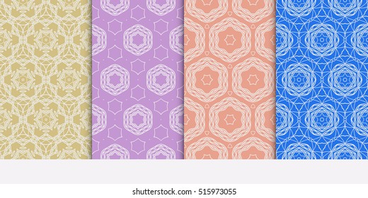set of seamless pattern. floral geometric lace texture for design invitation, wallpaper, fabric. color. Decorative background, tribal ethnic ornament