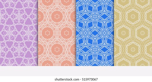 set of seamless pattern. floral geometric lace texture for design invitation, wallpaper, fabric. color. Decorative background, tribal ethnic ornament