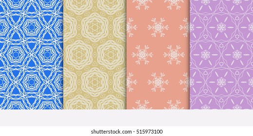set of seamless pattern. floral geometric lace texture for design invitation, wallpaper, fabric. color. Decorative background, tribal ethnic ornament