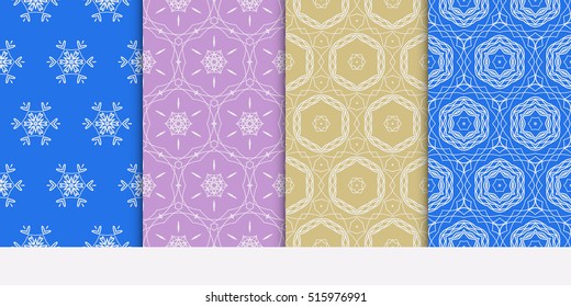 set of seamless pattern. floral geometric lace texture for design invitation, wallpaper, fabric. color. Decorative background, tribal ethnic ornament