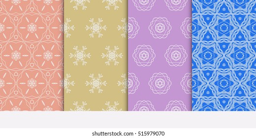 set of seamless pattern. floral geometric lace texture for design invitation, wallpaper, fabric. color. Decorative background, tribal ethnic ornament