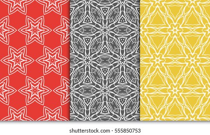 set of seamless pattern. floral ornament. Creative Vector illustration. for design invitation