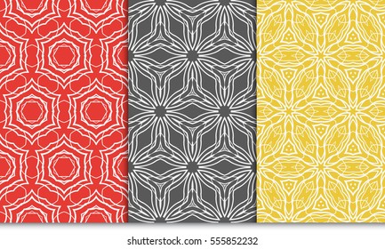 set of seamless pattern. floral ornament. Creative Vector illustration. for design invitation