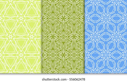 set of seamless pattern with floral ornament. Creative Vector illustration. for design invitation, background, wallpaper