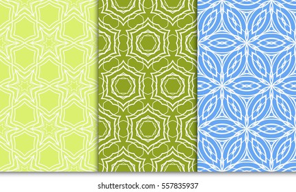 set of seamless pattern with floral ornament. Creative Vector illustration. for design invitation, background, wallpaper