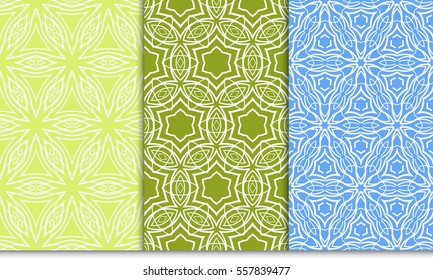 set of seamless pattern with floral ornament. Creative Vector illustration. for design invitation, background, wallpaper